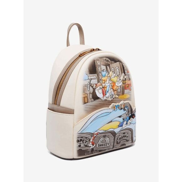 Loungefly Disney Snow White and the Seven Dwarfs Sleeping Scene Mini Backpack - Picture 2 of 5